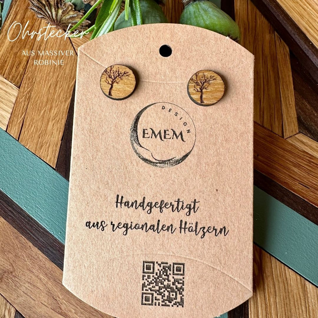 Handgemachte Holzohrstecker