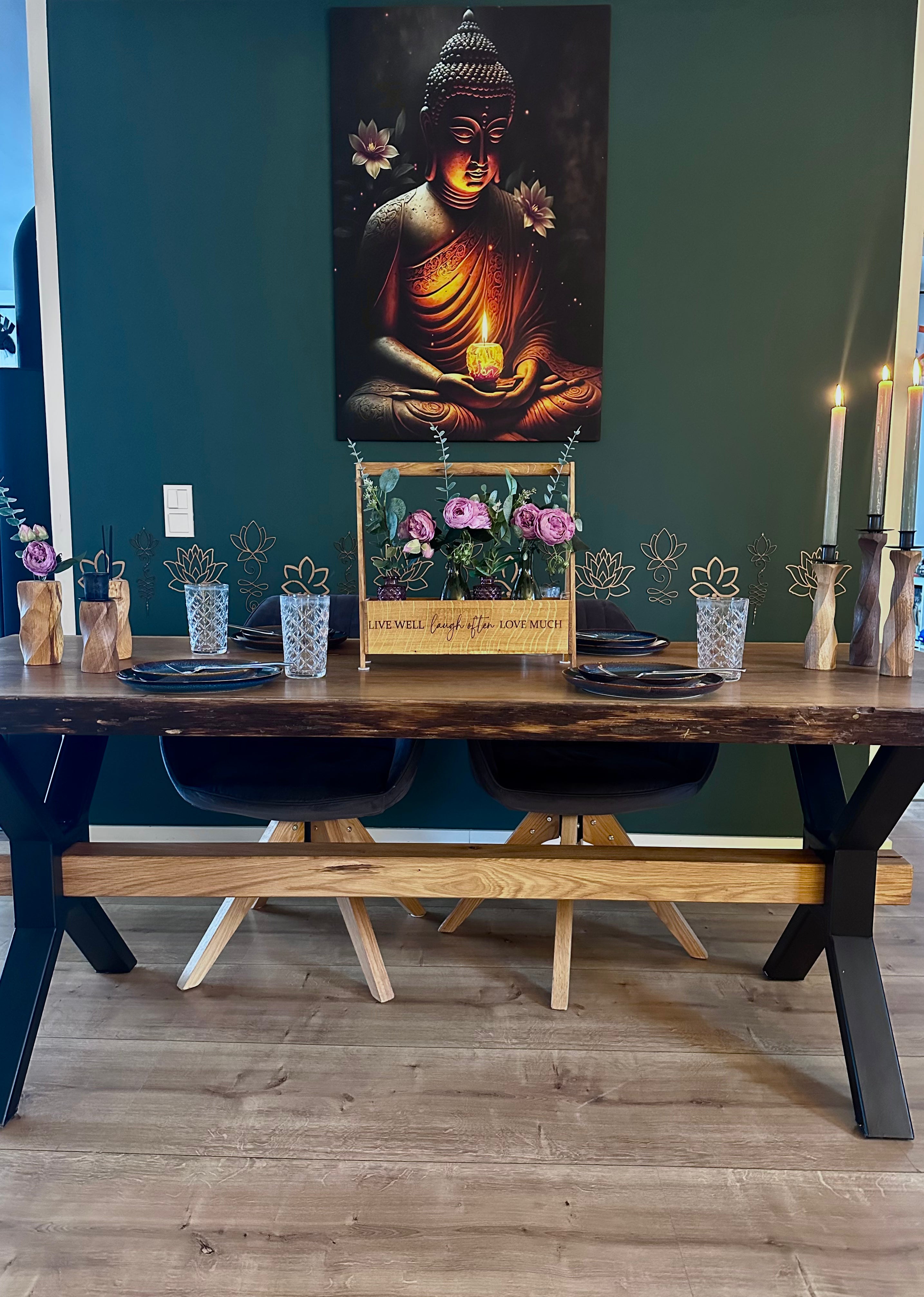 Massives Tischgestell aus Stahl – handgefertigt