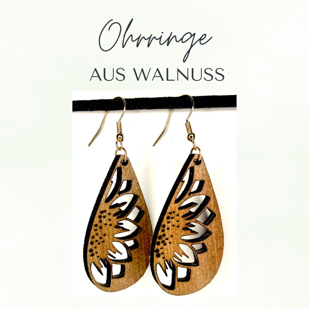 Ohrhänger aus Walnussholz