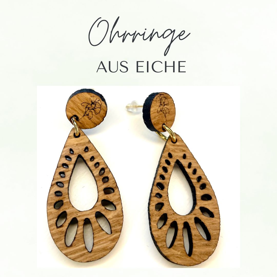 Handgemachte Holzohrringe